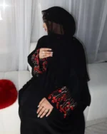 ⁦EID Modest Islamic Clothing Embroidery Fashion Floral Abaya Girl Kimono Muslim Women Open Dubai Abaya⁩ - الصورة ⁦2⁩