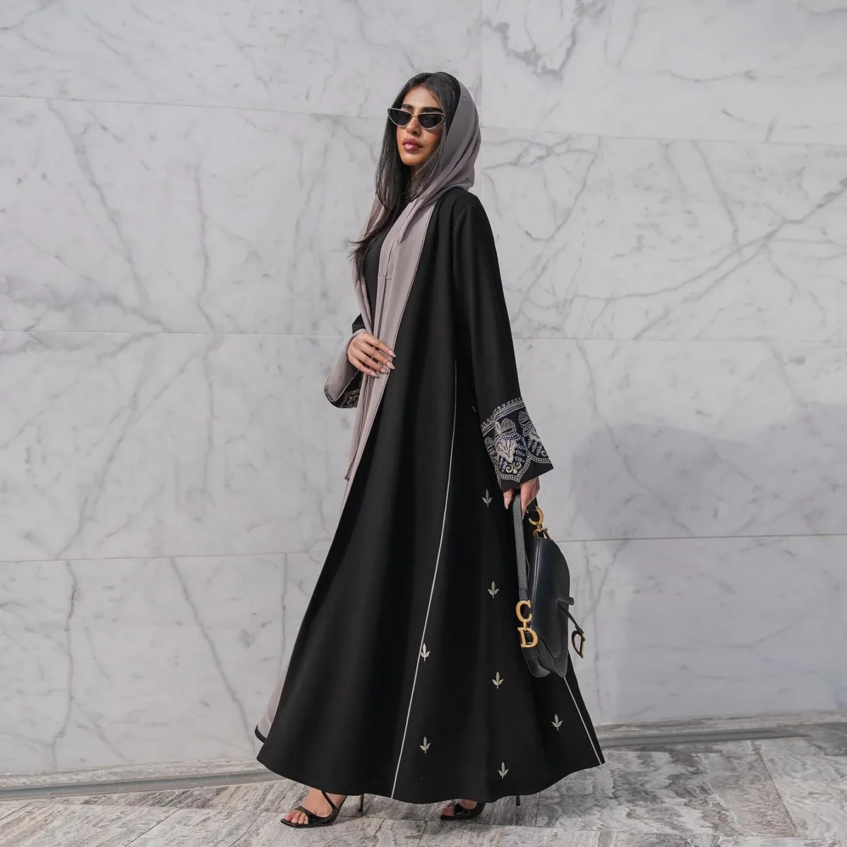 ⁦Embroidery Open Abaya Women Muslim Dress Jilbab 2026 Eid Mubarak Ramadan Abayas Kebaya Kaftan Robe Hijab Dresses Islam Clothing⁩ - الصورة ⁦2⁩