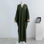 Muslim Out Open Front Abaya Cardigan Smocking Sleeve One-piece Prayer Women Jilbab Islamic Clothing Dubai Saudi Robe Turkish - Image 3