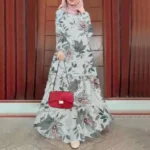 ⁦Eid Muslim Abaya for Women Print Dresses Jalabiya Sashes Kaftan Morocco Ramadan Abayas Arab Long Robe Islam Dubai Vestidos⁩ - الصورة ⁦3⁩