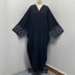 ⁦Wholesale Modest Abaya Dress Muslim Women Luxury Floral Embroidery Sleeves Dress Long Eid Turkey Dubai Abaya Style Cardigan⁩ - الصورة ⁦6⁩