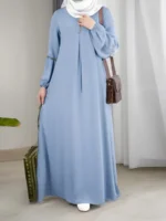⁦Fashion Long Sleeve Muslim Maxi Dresses for Women Saudi Arabia Dubai Abaya Party Casual Sequin Sundress Casual Morocco Kaftan⁩ - الصورة ⁦5⁩