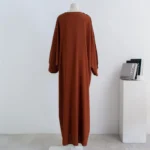 Muslim Out Open Front Abaya Cardigan Smocking Sleeve One-piece Prayer Women Jilbab Islamic Clothing Dubai Saudi Robe Turkish - Image 6