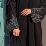 ⁦Wholesale Modest Abaya Dress Muslim Women Luxury Floral Embroidery Sleeves Dress Long Eid Turkey Dubai Abaya Style Cardigan⁩ - الصورة ⁦3⁩