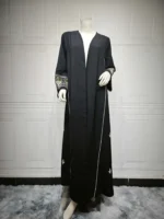 ⁦Embroidery Open Abaya Women Muslim Dress Jilbab 2026 Eid Mubarak Ramadan Abayas Kebaya Kaftan Robe Hijab Dresses Islam Clothing⁩ - الصورة ⁦4⁩