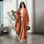Women's Butterfly Embroidery Open Front Abaya, Long Sleeve, Maxi Length Dress, Muslim Abayas, Women's Kaftans, Women's Clothing